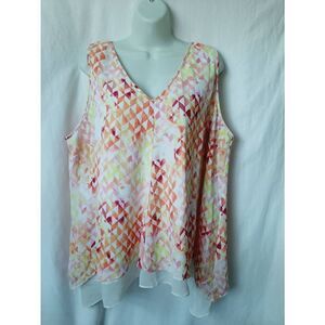 Worthington Woman pink sleeveless lined sz 1X blouse